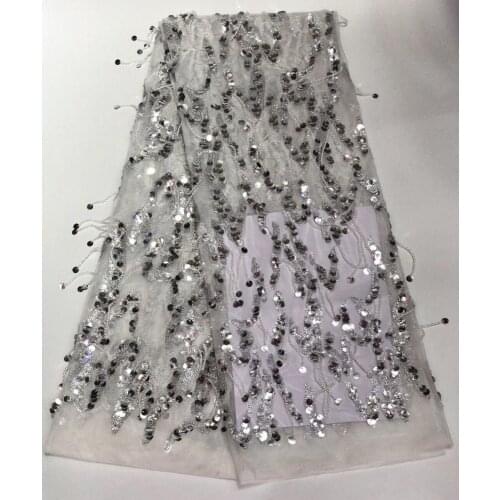 Sequins lace Lace Fabric ZH-8949 Newest African Tulle lace fabric high quality