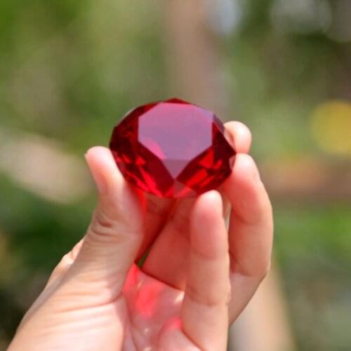 40mm 1pcs Rainbow Crystal Diamond Figurine Glass Jewelry Paperweight Home Wedding Decoration Crafts Ornaments Christmas Decor