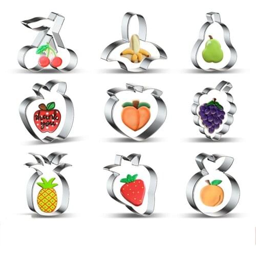 Stainless Steel Fruit Biscuit Mould Cookie Cutter Banana Strawberry Mold DIY Fondant Pastry Decorating Baking Tools