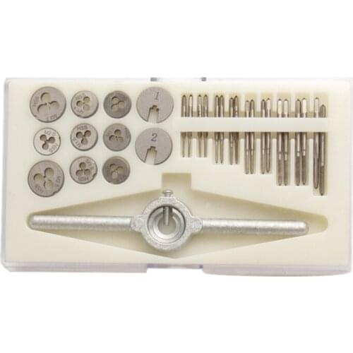 30pcs Mini Taps Dies Set Screw Thread Plugs Taps Metric HSS M1-M2.5 Screw Taps With Tap Wrench Hand Tools