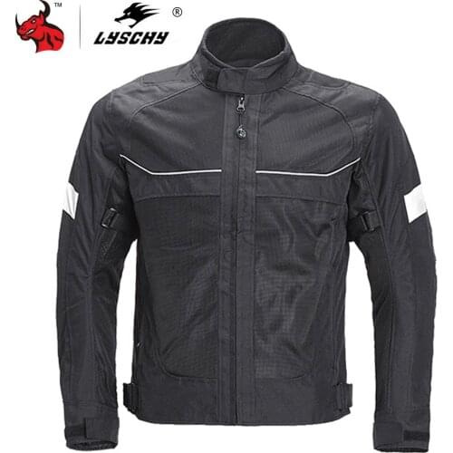 LYSCHY Men Motorcycle Jacket Summer Moto Riding Jacket Breathable Motorcycle Full Body Protection Moto Cross Motorbiker Clothing