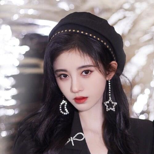 2021 Female New Winter Berets Wool Cotton Blend Beret Caps Autumn Artist Beanie Ski Cap Sweet Girl Hats boinas de mujer