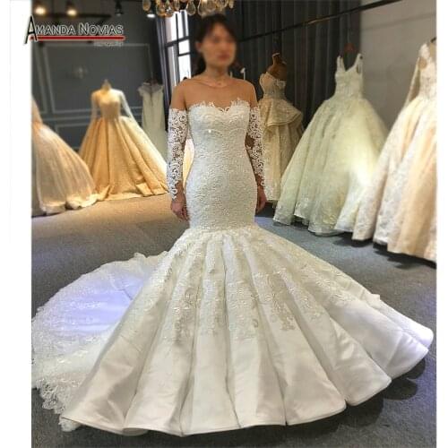 2022 New Mermaid Wedding Dress Full Beading Real Work Bridal Dress 100% Same