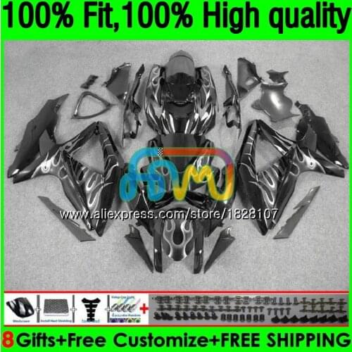 OEM For SUZUKI GSXR 600 750 CC GSX R600 GSXR600 08 09 10 38BS.30 GSX-R600 GSXR-750 K8 GSXR750 2008 2009 2010 Fairing Silver blk