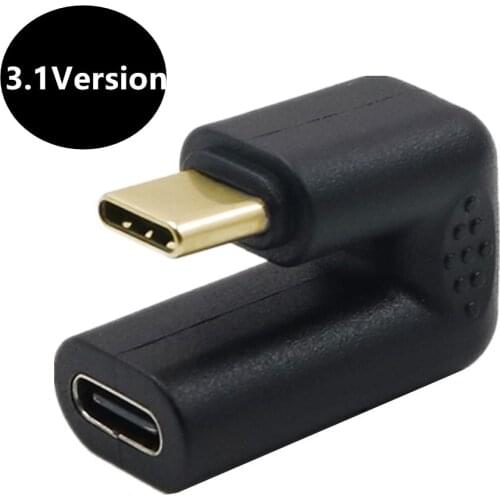 USB 3.1 Version Type-c Male to Female U-shaped 90 360 Degree Adapter Supports Audio and Video 4K*60hz Resolution 10Gbps