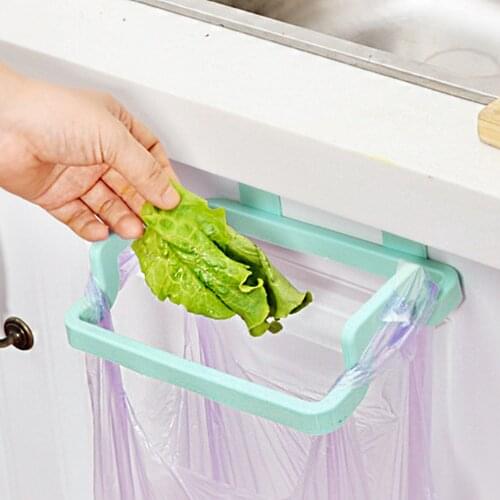 2018 Newest Portable Garbage Bag Holder Hanging Kitchen Door Back Type Clip Stand Household Cabinet Cupboard Washcloth Hanger
