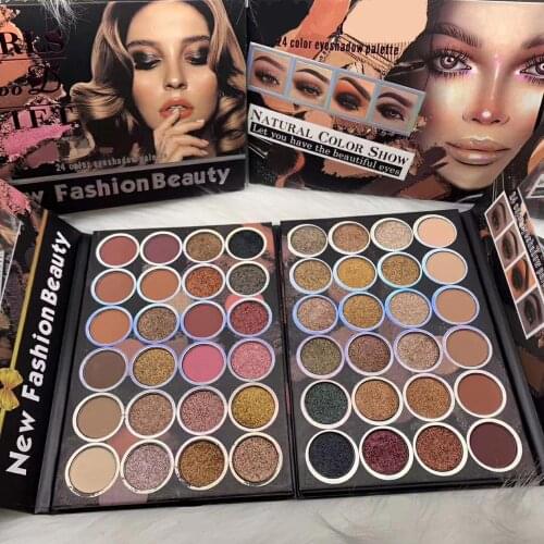 Professional 24 Color Eye shadow makeup matte & shimmer pressed powder easy to wear girls good gift 24pcs/lot DHL Free