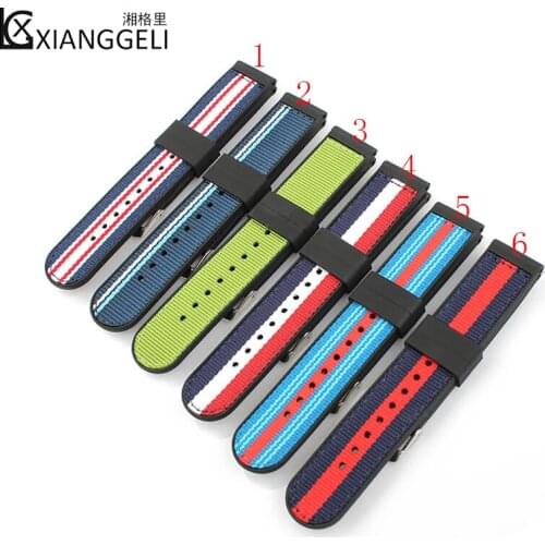 Watch accessories new silicone watch strap and nylon strap 22mm smart strap for men and women outdoor sports and leisure strap