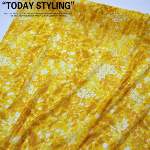 Silk Georgette Chiffon Fabric Dress Large Wide Yellow Clothing DIY Patchwork Tissue