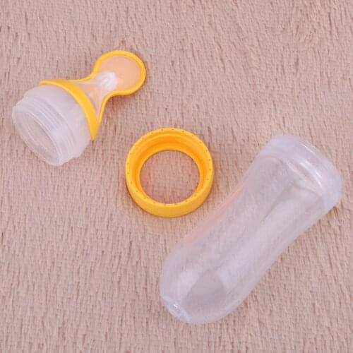 90ml Silicone Infant Baby Feeding Bottle Pacifier Spoon Feeder Food Cereal Squeezing Type Rice Paste Baby Accessories