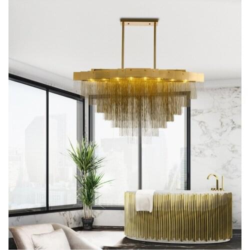 Modern Pendant Lamp Aluminum Chain Pendant Lamp Drop Lighting Ceiling Light Shop Bar Home Decoration Pendant Lights PA0027