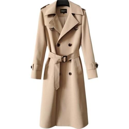 Mens trench coats мужская одежда khaki black man double breasted long clothes spring autumn loose overcoat long sleeve khaki 6XL
