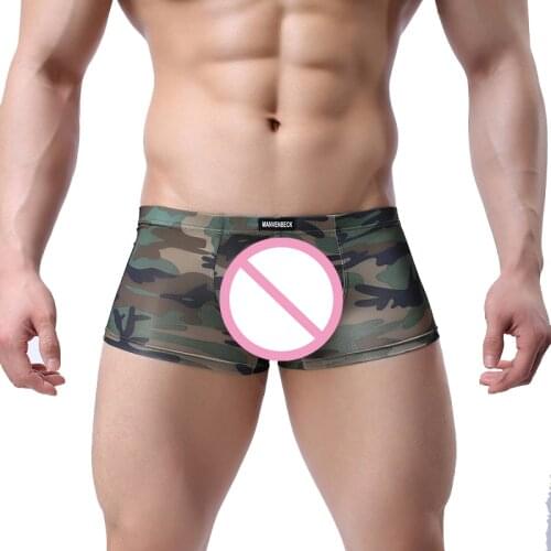 New Underwear Men Boxers Cueca Shorts Sexy Mens Underpants Male Boxer Military Camouflage Army Underwear Boxer