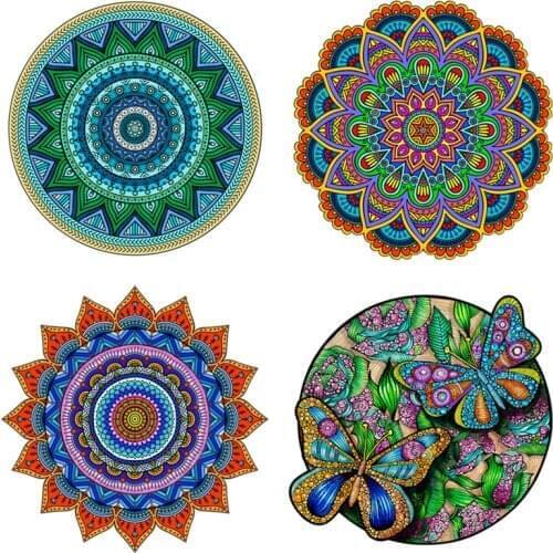 Unique Mandala Wooden Animals Puzzles Butterfly Wooden Jigsaw Adults Puzzles For Kids Educational Toys DIY Puzzles Games Gifts