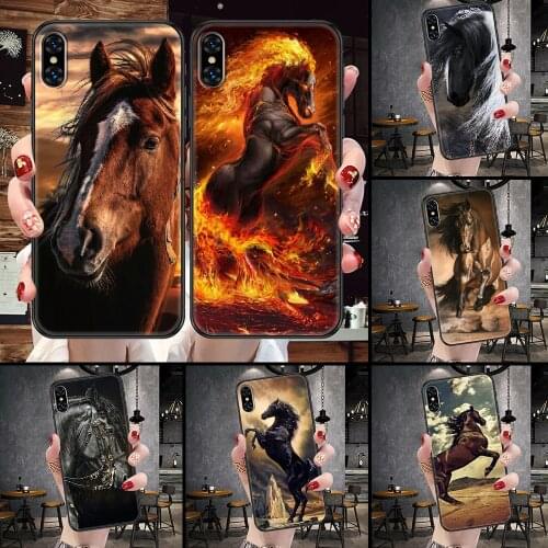 Domineering cool horse Phone Case For iphone 5 5S SE 2 6 6S 7 8 11 12 Mini Plus X XS XR Pro Max black pretty coque luxury funda