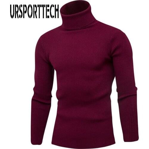 Winter Mens Sweater Men Turtleneck Solid Color Knitwear Sweaters Handsome Vertical Striped Turtleneck Sweaters Pullover Men 3XL