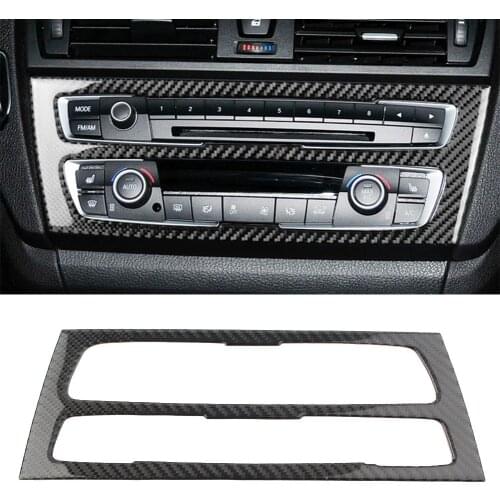 1x Car Carbon Fiber A/C + CD Panel Decal Decor Sticker Cover Trim For BMW 1Series F20 F21 2012 2013 2014 2015
