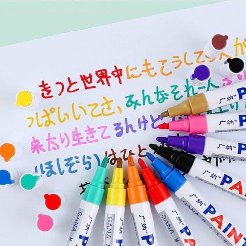 12 Stacks/batch Colorful Waterproof Pen Car Tires Metal Permanent Paint Markers Drop Shipping