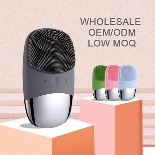 2in1 Electric Facial Cleansing Brush Silicone Sonic Face Cleaner Deep Pore Cleaning Rechargeable Massager Face Skin Care Tools