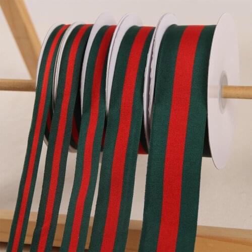 25Yards/22Meters/Roll Christmas Red And Green Strip Ribbons Wedding Party Cake Gift Box Wrap Ribbon Handmade DIY Material Flower
