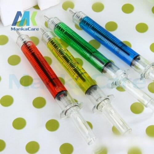 50 Pcs Novelty toys whole person creative needle syringe barrel ballpoint pen school supplies