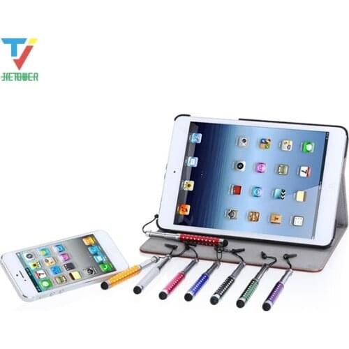 500PCS Flexible Crystal Diamond Stylus Capacitive Touch Pen Retractable with earphone for Universal smartphone device