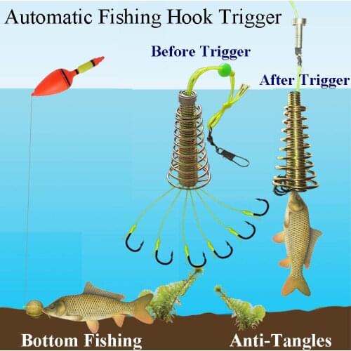 Automatic Fishing Explosion Hook Stainless High Carbon Steel Bottom Fishing Anti-tangles Smart Hooks Catch Fish Automatically