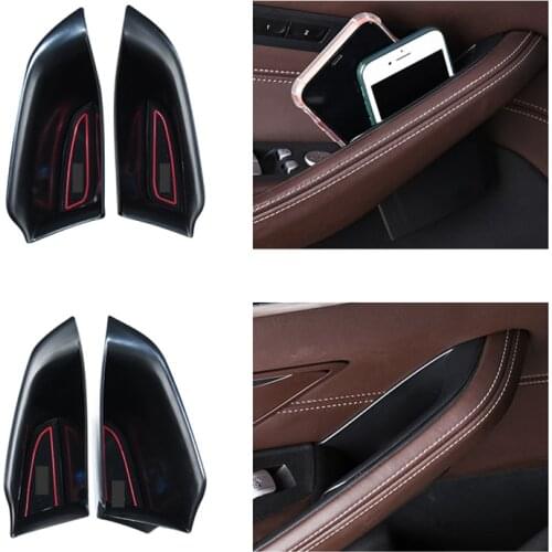 Car Front Back Door Inner Handle Storage Box for BMW New 5 Series 2018-2021 525Li Door Armrest Handle Boxes Interior Decoration