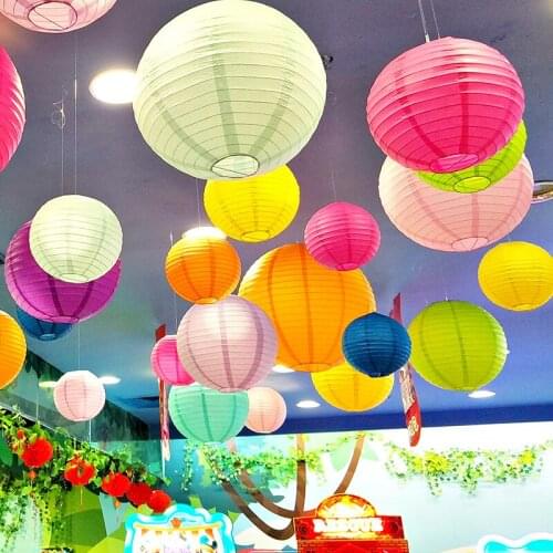 4-6-8-10-12-14 Inch Royal blue Paper Lanterns Chinese round lamp festival decoration Lampion Wedding Decor glim birthday party
