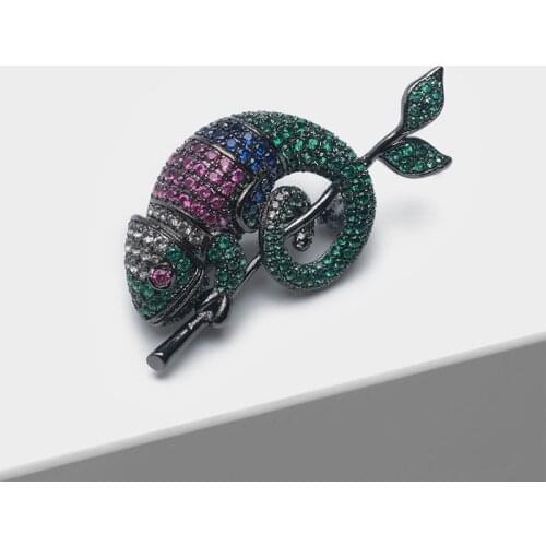 Amorita boutique Chameleon pin fashion flash animal brooch