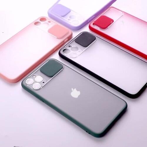 Transparent Matte Cover Coque For Apple Iphone 11 Pro Max SE 2020 X XS Max XR 7 8 6 6S Plus Case Slide Camera Protection