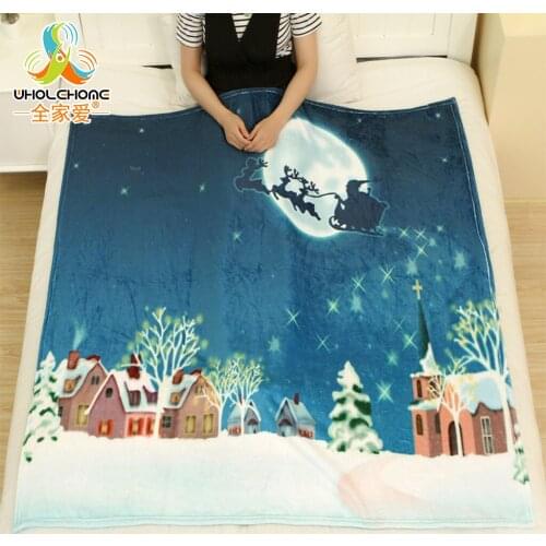 Flannel Fleece Fabric Blankets New Year Decoration Christmas Gift Comfortable Warm Soft Bedroom Home Textile 3 Sizes 10 Colors