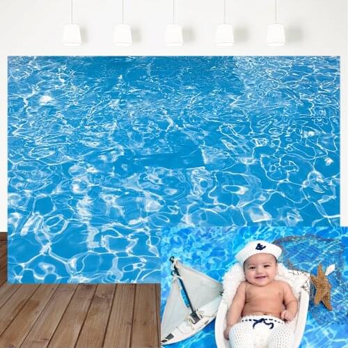 MOCSICKA Blue Water Ripple Background for Photography Newborn Baby Kids photophones for Photos Blue Sea Ocean backdrop for photo