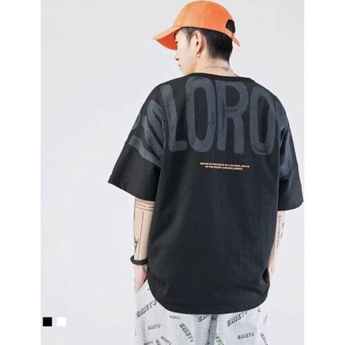 Men Summer Tees 2021 New Big Letter Printing Short Sleeve T-shirt For Male Loose Bat Sleeve T-shirts Hip Hop Streetwear Tops