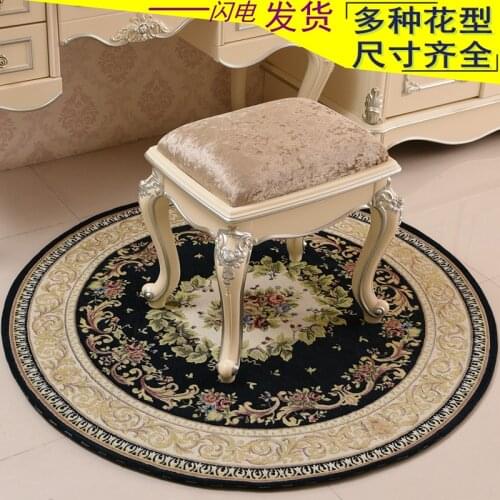 Hot Pastoral Parlor Floral Round Chenille Fabric Persian Home Carpet
