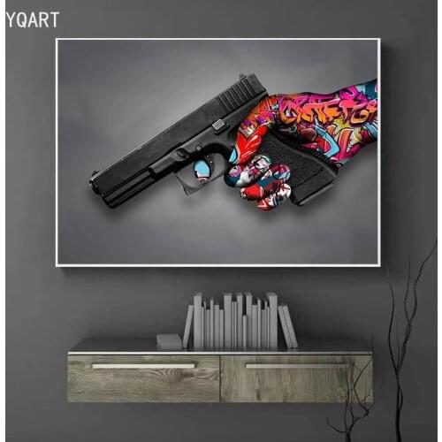 Graffiti Artwork Victory Cheer Gestures Posters and Prints Encouraging Canvas Paintings Wall Art Pictures for Living Room Decor