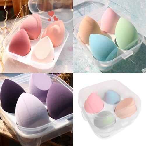 Makeup Tool Egg Box Beauty eggs Not Eat Powder Super Soft Powder Puff Make-up Foundation Makeup Egg Sponge Tool Wet And Dry Set