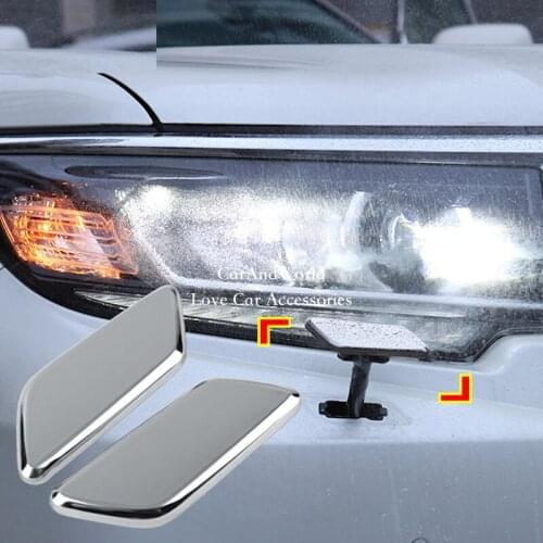 For KIA Sportage 2016 2017 2018 Front Headlight spray Water cover Car Head sequins Trim ABS Chrome Car-Styling Accessories