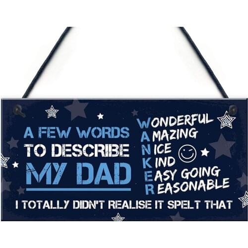 Meijiafei FUNNY Dad Gifts Daddy Gifts From Daughter Funny For Dad Gift For Him Keepsake Plaque 10" X 5"