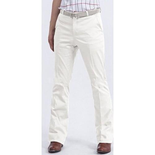 2020 Mens Business Casual FIared pants Slim-fit non-scalding White trousers Male Korean version of the Big pants wide-leg pants