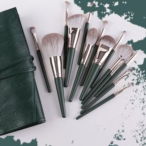 14Pcs Makeup Brushes Sets Eye Cosmetic Powder Foundation Eye Shadow Cosmetics Professional Wooden Make Up Brush Tool Kit