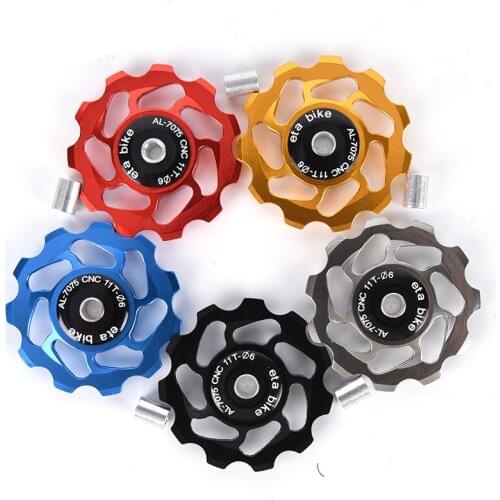 1Pc New 11T MTB Bicycle Rear Derailleur Jockey Wheel Ceramic bearing Pulley Road Bike Guide for 4/5/6mm spindle shaft rollers