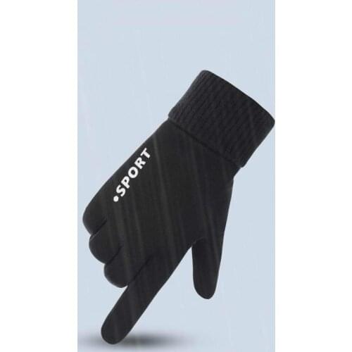 2020 New Fashion Suede Mens Autumn and Winter Cycling Gloves Plus Velvet Warm Sports Running Outdoor Climbing Gloves