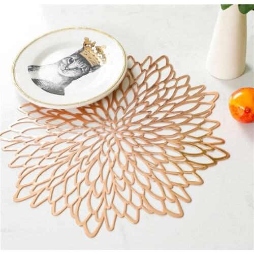 PVC dining table placemat, hollow pad, coasters, table bowl mats, 4 pcs ,6 pcs