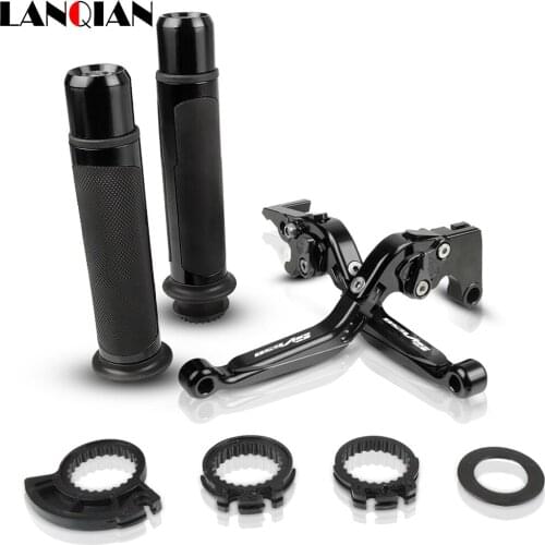 Motorcycle Accessories CNC Adjustable Brake Clutch Levers And Handle Grips With LOGO For SUZUKI SV650 2016