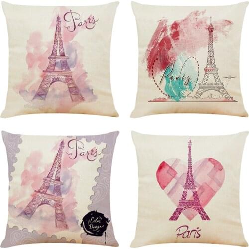 Romantic Pairs Tower Cushion Cover Decorative Pillows Fashion Seat Cushions Home Decor Soft Flax Throw Pillow Sofa Pillowcase