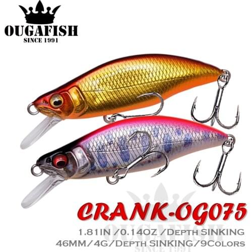 Fishing Tackle Lure Minnow Ace Sinking Full Water Lokt Weights 4G 4.6Cm Pesca Wobblers Trolling For Forel Fish Artificial Baits