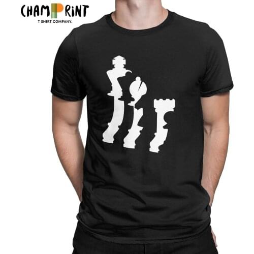 Chess T-Shirt for Men Funny Pure Cotton Tees Crewneck Short Sleeve T Shirt Birthday Present Tops