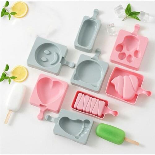 16 Style DIY Silicone Ice Cream Mold Popsicle Molds Popsicle Maker Holder Frozen Ice Mould with Popsicle Sticks Lid Kitchen Tool