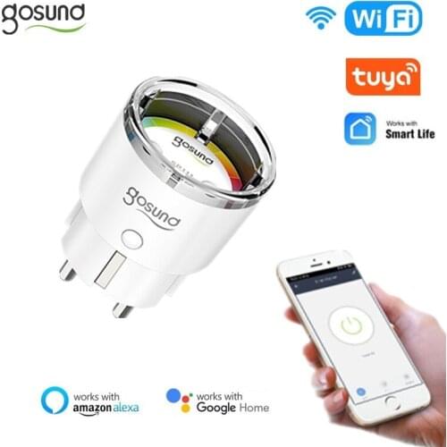 Gosund 15/10A EU WiFi Smart Plug Mini Timer Socket Tuya/Smart Life Remote Control Works With Alexa Google Home No Hub Required